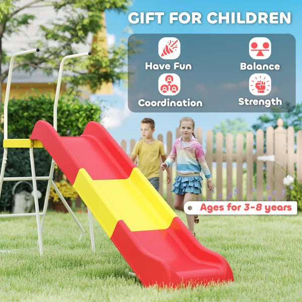 6ft Slide for Kids, Metal Freestanding Playground Equipment with Climbing Ladder, for Backyard, Outdoor, Indoor, Red - product image 7