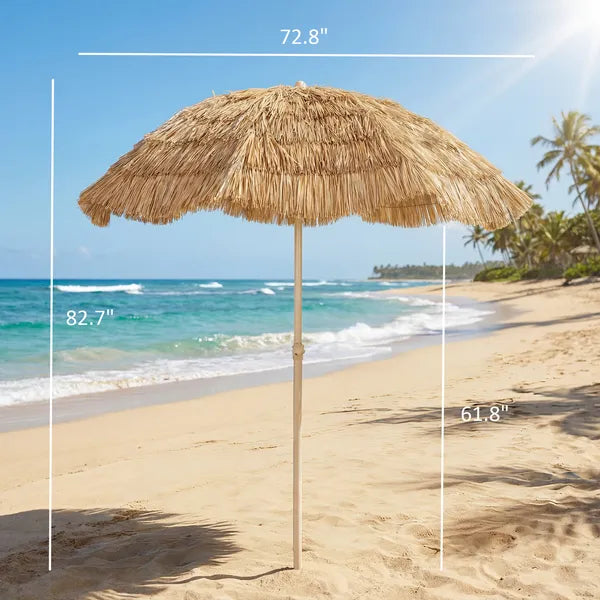 Outsunny 6 Ft Tiki Umbrella, Outdoor Hawaiian Style Patio Umbrella with 8 Ribs, Carry Bag, Outdoor Tiki Bar, Tropical Palapa - product image 3