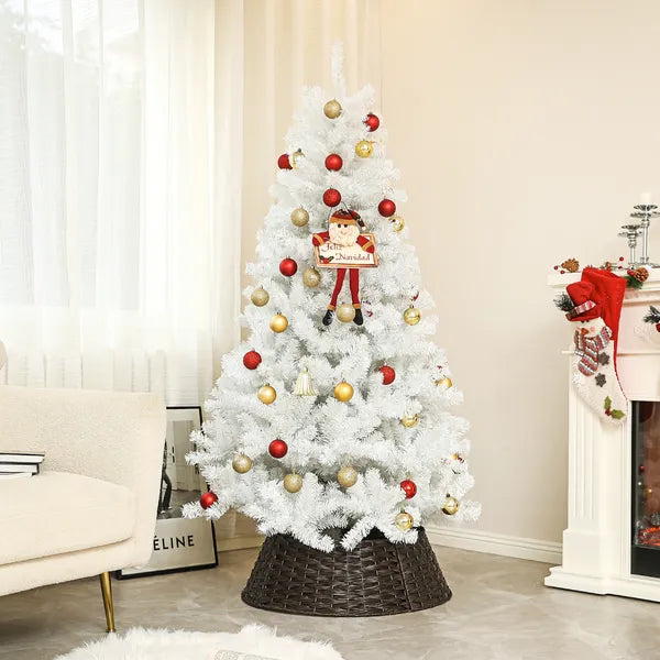 HOMCOM 6 Ft Unlit Artificial White Christmas Tree, Holiday Decor with 1000 Branch Tips, Auto Open and Steel Base - product image 2