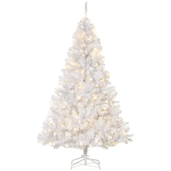 6ft White Christmas Tree Pre Lit PVC with Metal Stand 250 Warm White LED 1000 Tips for Home Decoration - product image 11