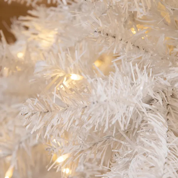 6ft White Christmas Tree Pre Lit PVC with Metal Stand 250 Warm White LED 1000 Tips for Home Decoration - product image 8