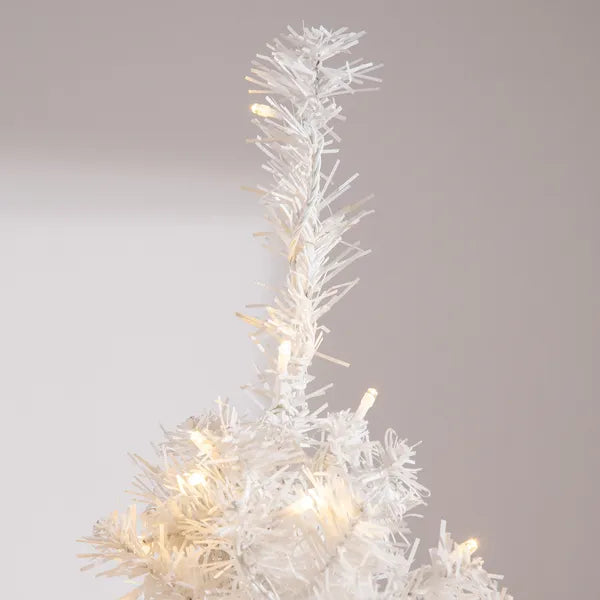 6ft White Christmas Tree Pre Lit PVC with Metal Stand 250 Warm White LED 1000 Tips for Home Decoration - product image 9