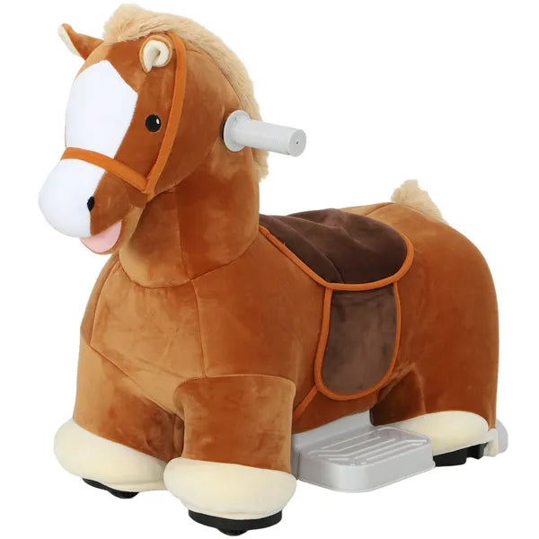 Qaba 6V Battery Powered Ride on Horse with Music, Forward, Foot Pedal, Soft Touch, Washable Cover, for 1.5-5 Years Old - product image 1