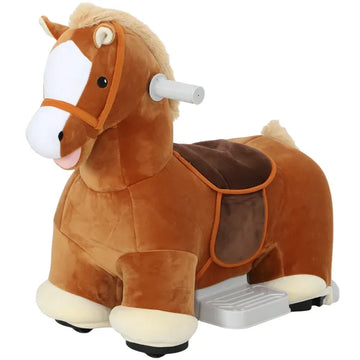 Qaba 6V Battery Powered Ride on Horse with Music, Forward, Foot Pedal, Soft Touch, Washable Cover, for 1.5-5 Years Old - product image 1