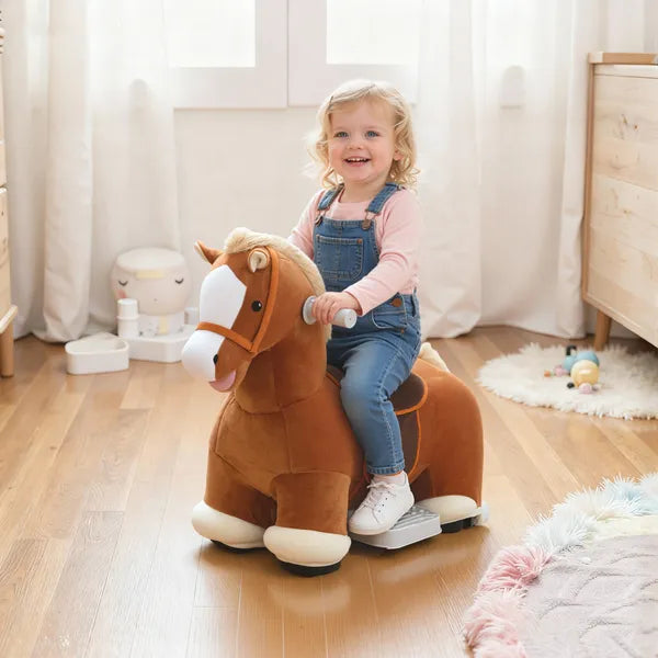 Qaba 6V Battery Powered Ride on Horse with Music, Forward, Foot Pedal, Soft Touch, Washable Cover, for 1.5-5 Years Old - product image 10