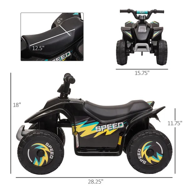 6V Kids ATV Ride-On 4-Wheeler Electric Quad Battery Powered Vehicle with Forward Reverse Switch Black - product image 3