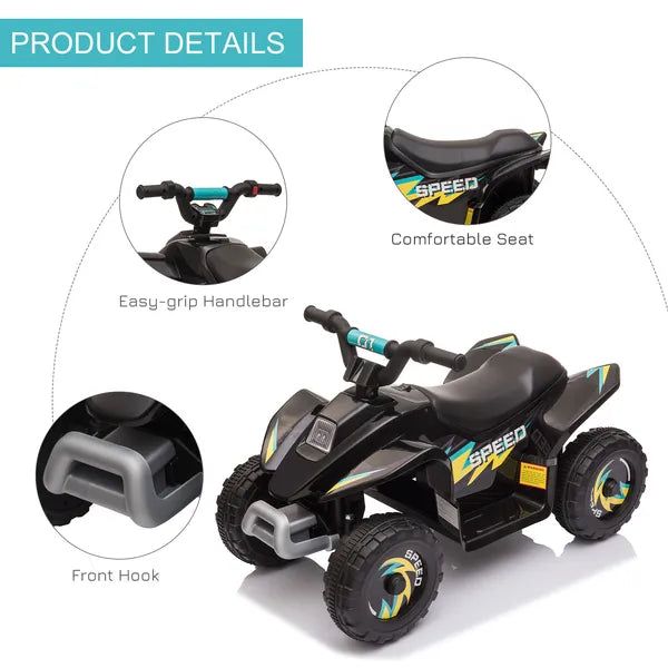 6V Kids ATV Ride-On 4-Wheeler Electric Quad Battery Powered Vehicle with Forward Reverse Switch Black - product image 6