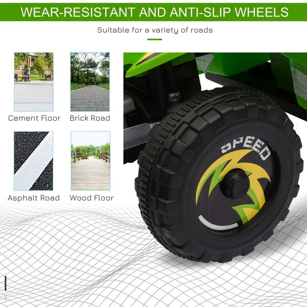 Aosom 6V Kids ATV Ride-On Electric Quad Battery Powered Vehicle with Forward Reverse Switch for Toddlers Green - product image 7