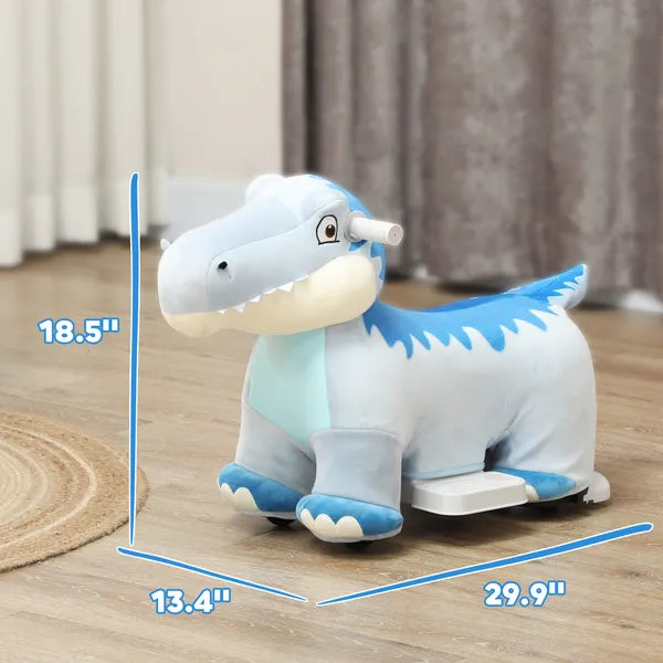 6V Kids Electric Ride on Animal Tyrannosaurus with Music Forward for Aged 18-36 Months, Blue - product image 3