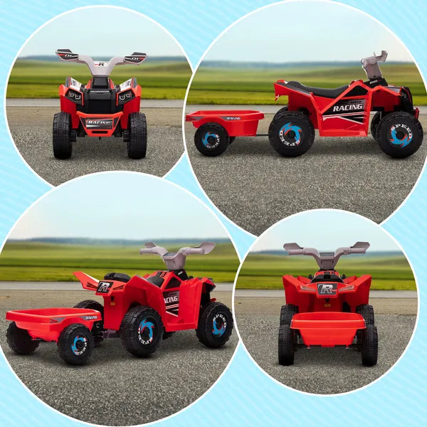 Aosom Kids 6V Ride-On Car with Trailer Red for Ages 18-36 Months - product image 8