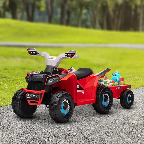 Aosom Kids 6V Ride-On Car with Trailer Red for Ages 18-36 Months - product image 10