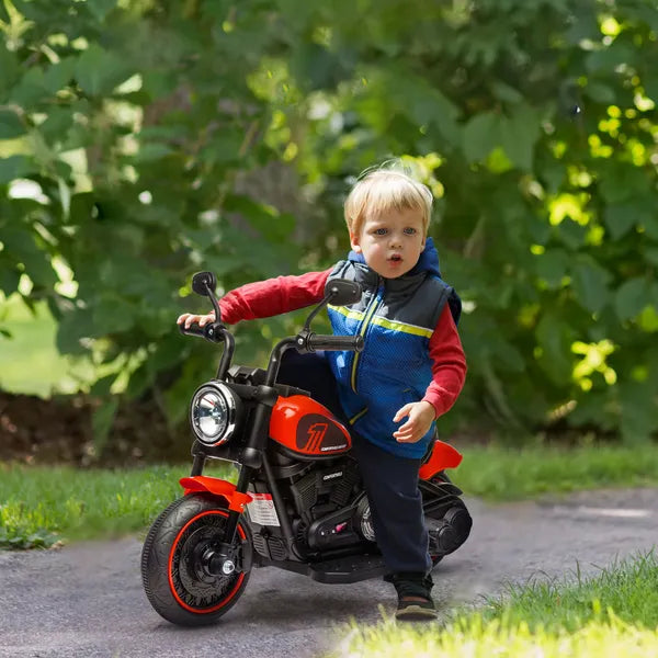6V Ride-on Motorcycle for Kids with Training Wheels Red Battery-Operated Motorbike Single-Button Start - product image 2