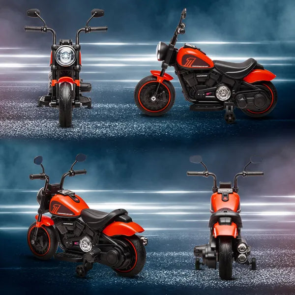 6V Ride-on Motorcycle for Kids with Training Wheels Red Battery-Operated Motorbike Single-Button Start - product image 8