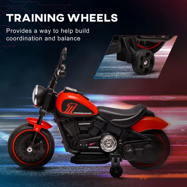 6V Ride-on Motorcycle for Kids with Training Wheels Red Battery-Operated Motorbike Single-Button Start - product image 5