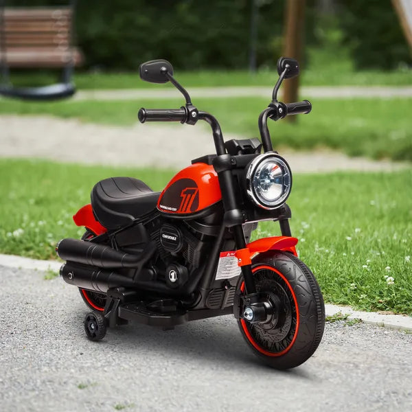 6V Ride-on Motorcycle for Kids with Training Wheels Red Battery-Operated Motorbike Single-Button Start - product image 10