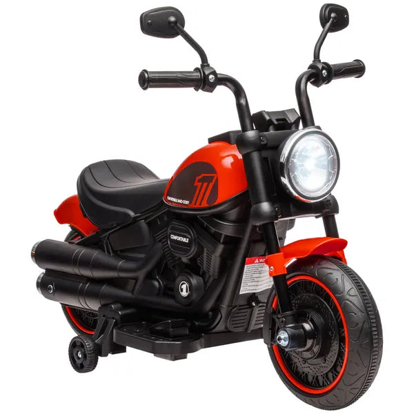 6V Ride-on Motorcycle for Kids with Training Wheels Red Battery-Operated Motorbike Single-Button Start - product image 1