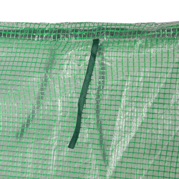Outsunny 6x3x3 Small Backyard Greenhouse, Portable with 2 PE/PVC Covers and 2 Roll Up Windows, for Outdoor Planter Warm House, Green - product image 9