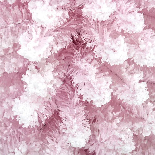 HOMCOM 7' Decorated Christmas Tree Snow Flocked Artificial Christmas Tree with Pencil Shape, Realistic Branches, Pink - product image 8
