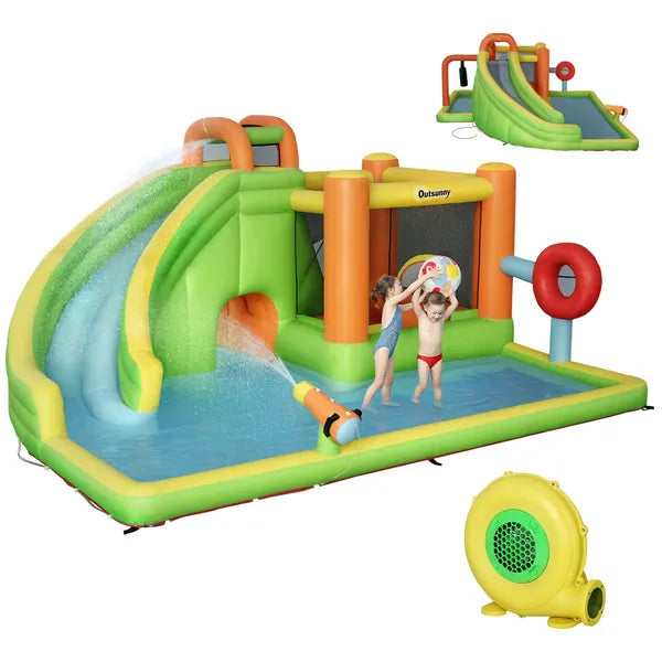 7 in 1 Inflatable Water Slide Bounce House with 750W Air Blower - product image 1