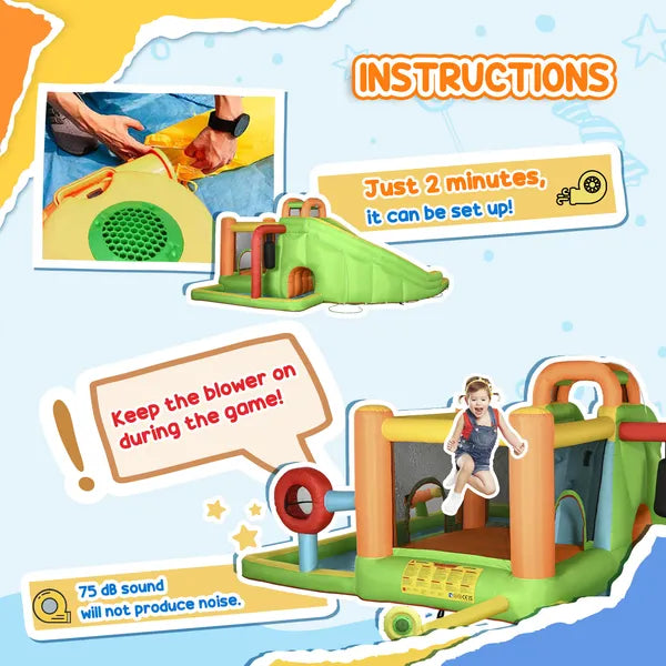 7 in 1 Inflatable Water Slide Bounce House with 750W Air Blower - product image 6