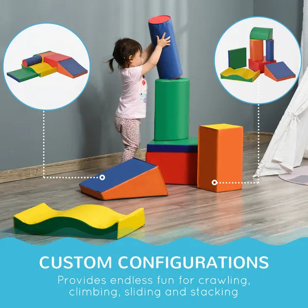 7 Piece Kids Soft Play Blocks, Foam Climb and Crawl Gym Toy, Building and Stacking Blocks - product image 5