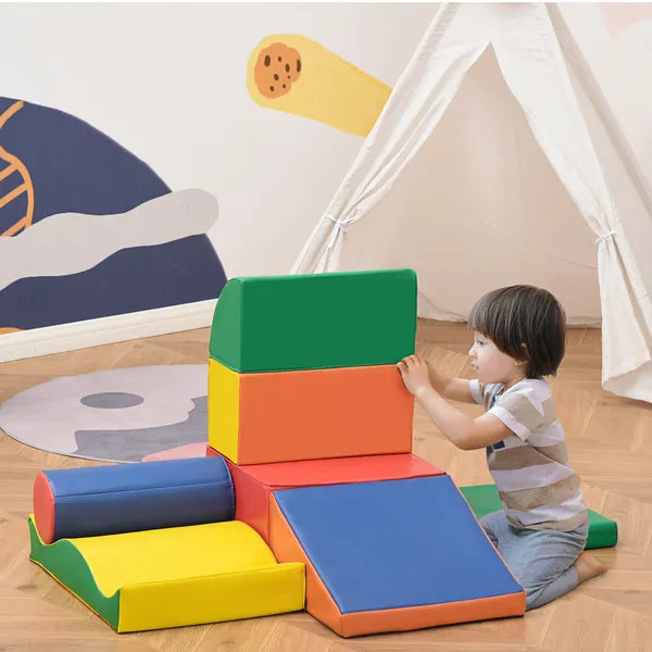 7 Piece Kids Soft Play Blocks, Foam Climb and Crawl Gym Toy, Building and Stacking Blocks - product image 2