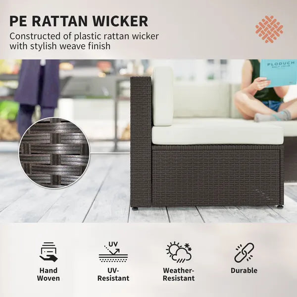 Outsunny 7 Piece Patio Furniture Set, All Weather PE Rattan Outdoor Furniture Conversation Sets with Glass Top Coffee Table - product image 3
