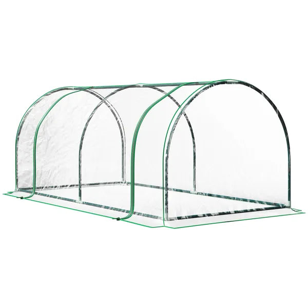 Outsunny 6.6 x 3.3 x 2.6 Ft Mini Greenhouse with 4 Zippered Doors and PVC Cover - product image 12
