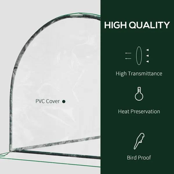 Outsunny 6.6 x 3.3 x 2.6 Ft Mini Greenhouse with 4 Zippered Doors and PVC Cover - product image 6
