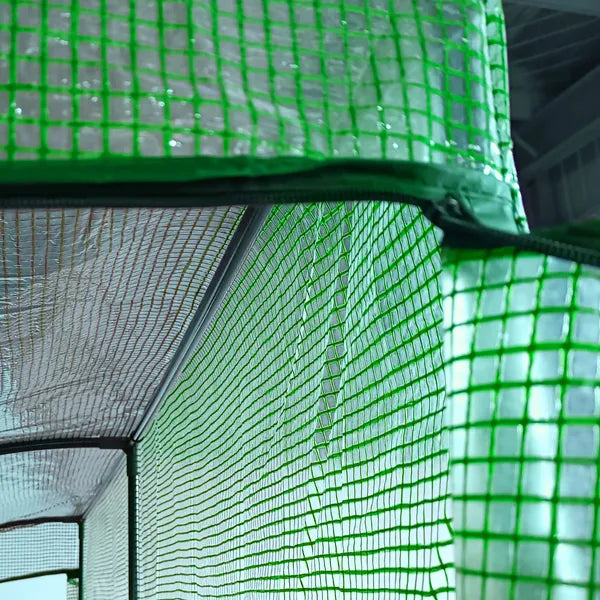 Outsunny 7' x 3' x 7' Lean to Greenhouse, Walk-In Green House, Plant Nursery with 2 Roll-up Doors and Windows, PE Cover and 3 Wire Shelves, Green - product image 8