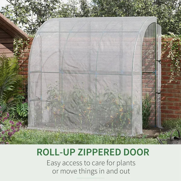 Outsunny 7' x 4' x 7' Outdoor Walk-In Greenhouse, Plant Nursery with Roll-up Door, and PE Cover, White - product image 6