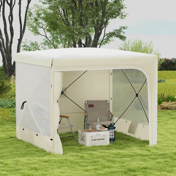 Outsunny 7' x 8' Pop Up Canopy Tent, Camping Tent Sun Shade Shelter with Curtains, Nettings and Carrying Bag, UV-Resistant - product image 2
