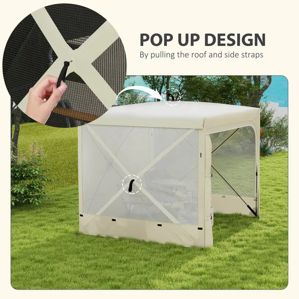 Outsunny 7' x 8' Pop Up Canopy Tent, Camping Tent Sun Shade Shelter with Curtains, Nettings and Carrying Bag, UV-Resistant - product image 4