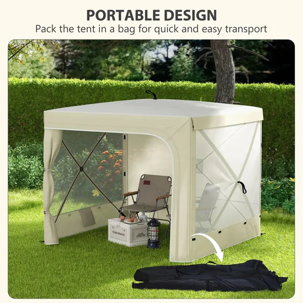 Outsunny 7' x 8' Pop Up Canopy Tent, Camping Tent Sun Shade Shelter with Curtains, Nettings and Carrying Bag, UV-Resistant - product image 7