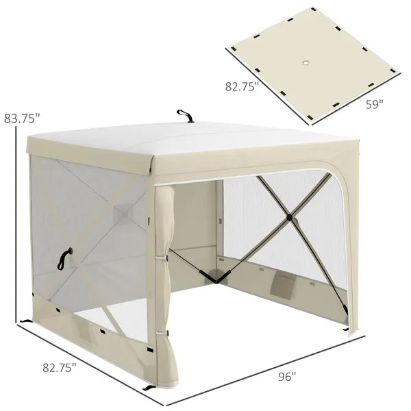 Outsunny 7' x 8' Pop Up Canopy Tent, Camping Tent Sun Shade Shelter with Curtains, Nettings and Carrying Bag, UV-Resistant - product image 3