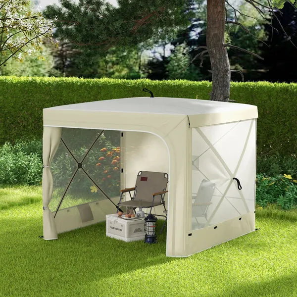 Outsunny 7' x 8' Pop Up Canopy Tent, Camping Tent Sun Shade Shelter with Curtains, Nettings and Carrying Bag, UV-Resistant - product image 10