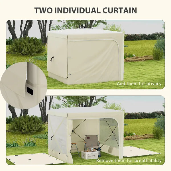 Outsunny 7' x 8' Pop Up Canopy Tent, Camping Tent Sun Shade Shelter with Curtains, Nettings and Carrying Bag, UV-Resistant - product image 5