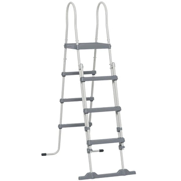 Outsunny 70" Above Ground Swimming Pool Ladder, A-Frame Deck Ladder with Top Platform, Non-slip Steps and Rounded Handrails for 48" Pool Wall Height - product image 1