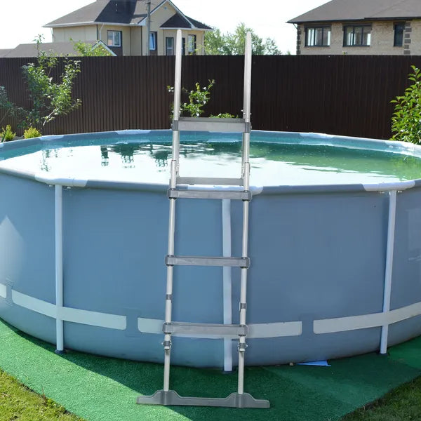 Outsunny 70" Above Ground Swimming Pool Ladder, A-Frame Deck Ladder with Top Platform, Non-slip Steps and Rounded Handrails for 48" Pool Wall Height - product image 10
