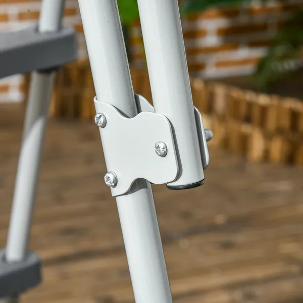 Outsunny 70" Above Ground Swimming Pool Ladder, A-Frame Deck Ladder with Top Platform, Non-slip Steps and Rounded Handrails for 48" Pool Wall Height - product image 9
