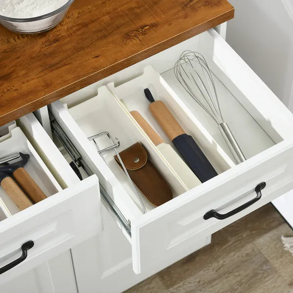 HOMCOM 71 Inch Kitchen Sideboard Cabinet with 3 Drawers, 6 Doors, 2-tier Countertop, Freestanding Buffet with Hutch, White - product image 8