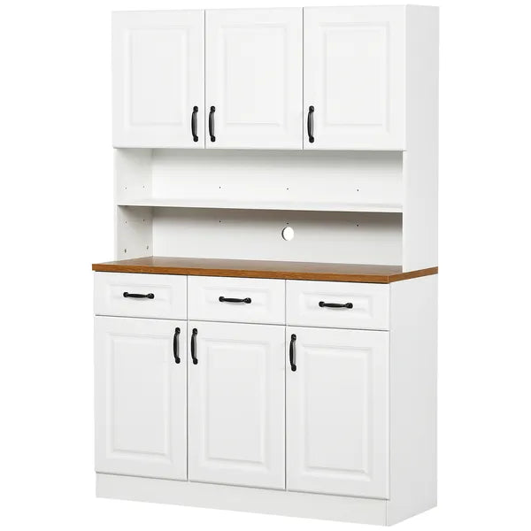HOMCOM 71 Inch Kitchen Sideboard Cabinet with 3 Drawers, 6 Doors, 2-tier Countertop, Freestanding Buffet with Hutch, White - product image 11