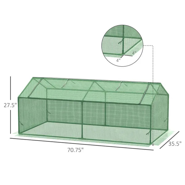 71" x 36" x 28" Mini Greenhouse Portable Hot House for Plants with Large Zipper Windows for Outdoor, Indoor, Garden, Green - product image 3