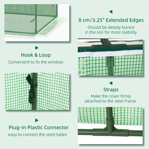 71" x 36" x 28" Mini Greenhouse Portable Hot House for Plants with Large Zipper Windows for Outdoor, Indoor, Garden, Green - product image 6