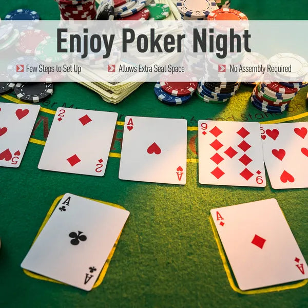 Soozier 72" Foldable Poker Table Portable Blackjack Table for 7 Players with Chip Cup Holder Green Felt - product image 5