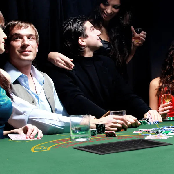 Soozier 72" Foldable Poker Table Portable Blackjack Table for 7 Players with Chip Cup Holder Green Felt - product image 2
