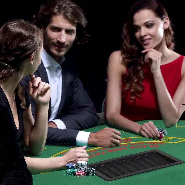 Soozier 72" Foldable Poker Table Portable Blackjack Table for 7 Players with Chip Cup Holder Green Felt - product image 10