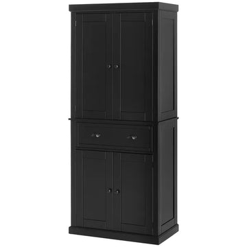 HOMCOM 72" Freestanding Kitchen Pantry Cabinet Storage with Doors Black - product image 1