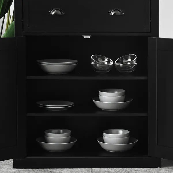 HOMCOM 72" Freestanding Kitchen Pantry Cabinet Storage with Doors Black - product image 9
