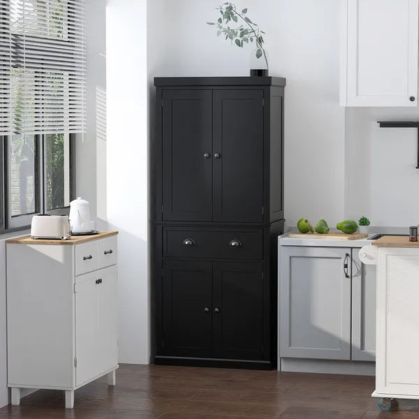 HOMCOM 72" Freestanding Kitchen Pantry Cabinet Storage with Doors Black - product image 2